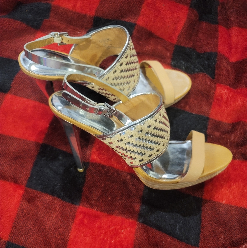 Coach heels with sling back super cute sz 11